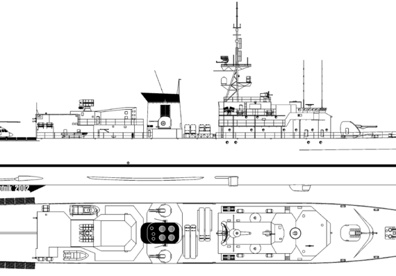 Корабль RSN Al Madinah [Frigate] -Saudia - чертежи, габариты, рисунки